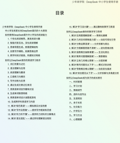 DeepSeek中小学生使用手册 完整版pdf
