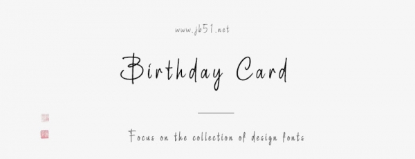 BirthdayCard英文手写字体