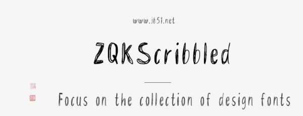 ZQKScribbled英文字体 可免费商用