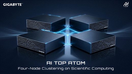 技嘉展示 AI TOP ATOM 四机串联集群，以科学运算验证地端 AI 扩展能力