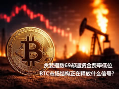 贪婪指数69却遇资金费率低位，BTC市场结构正在释放什么信号？