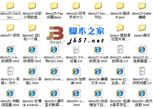 jQuery 新手入门学习实例代码集