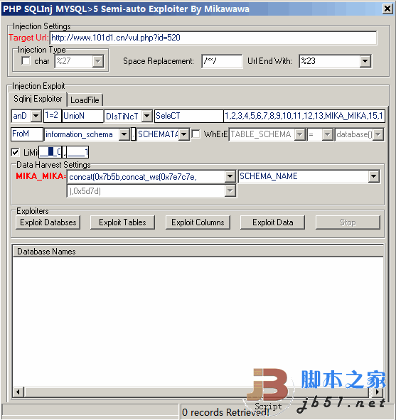 php+mysql5 半自动注入工具                  