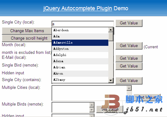 jquery bassistance.de AutoComplete自动完成效果代码