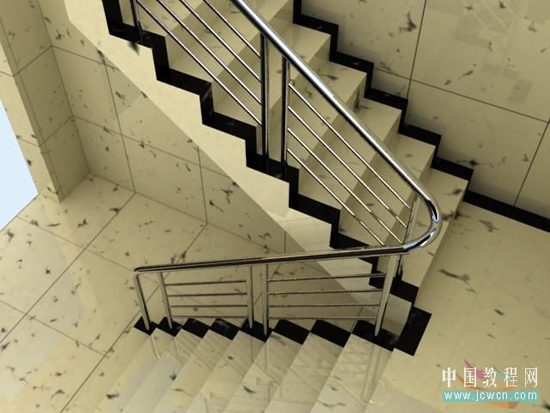 3dmax教程：楼梯间的立体效果图”