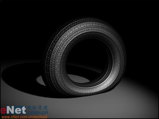 3dmax9.0教程：打造撒气的立体轮胎”