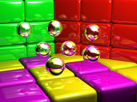 3DsMAX实例：立体彩块和透明亮球”