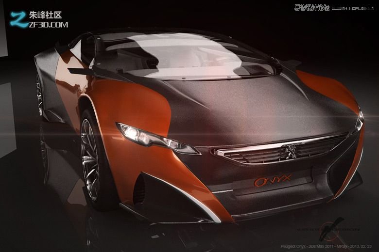 3dmax集合Vray制作标致时尚的汽车模型,