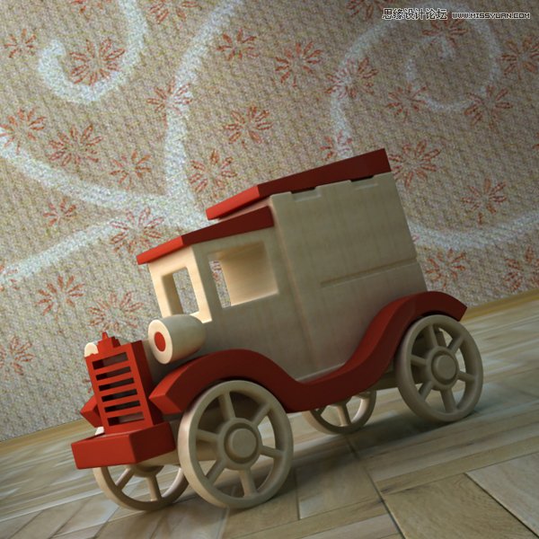 3Dmax制作木质纹理的立体玩具车教程