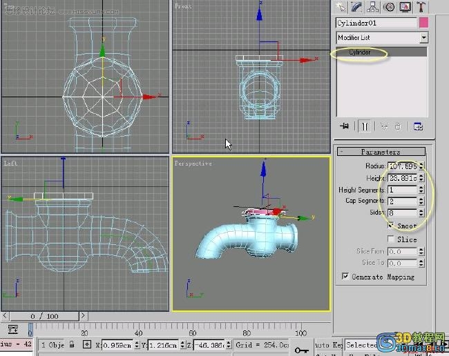 3D MAX建模教程：制作水笼头建模教程,PS教程,思缘教程网