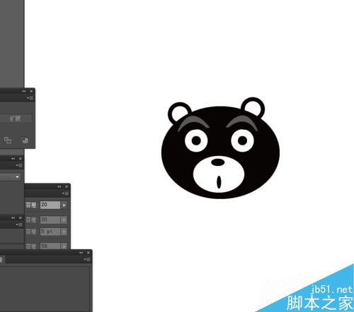 Ai简单绘制卡通动物熊的头像