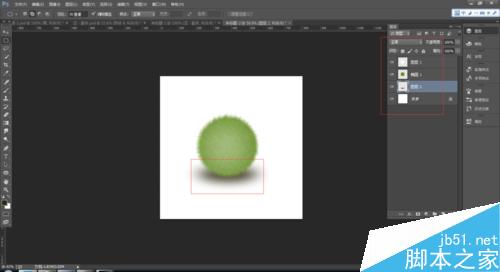 PS绘制一个毛茸茸的草绿色小球