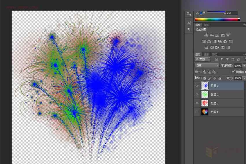 Photoshop巧用通道抠出绚丽的烟花效果图,PS教程,思缘教程网