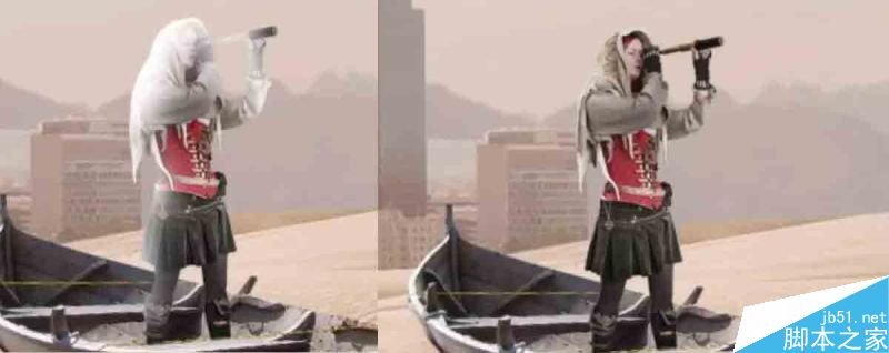 Photoshop合成创意风格被沙丘淹没的荒废城市场景