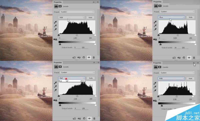 Photoshop合成创意风格被沙丘淹没的荒废城市场景