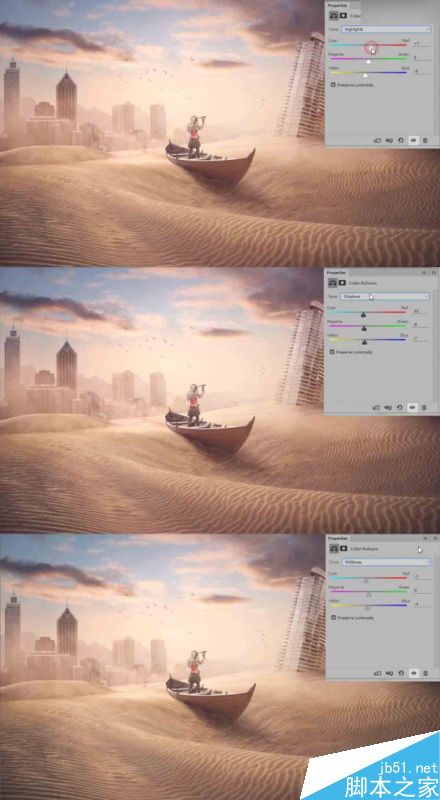 Photoshop合成创意风格被沙丘淹没的荒废城市场景