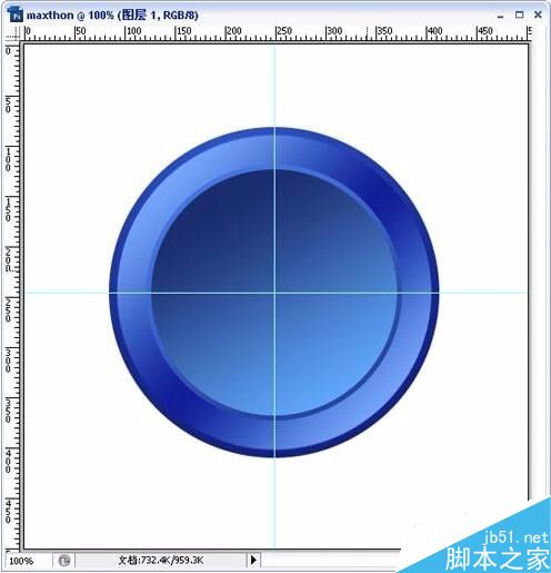 ps教程：绘制蓝色水晶按钮效果图