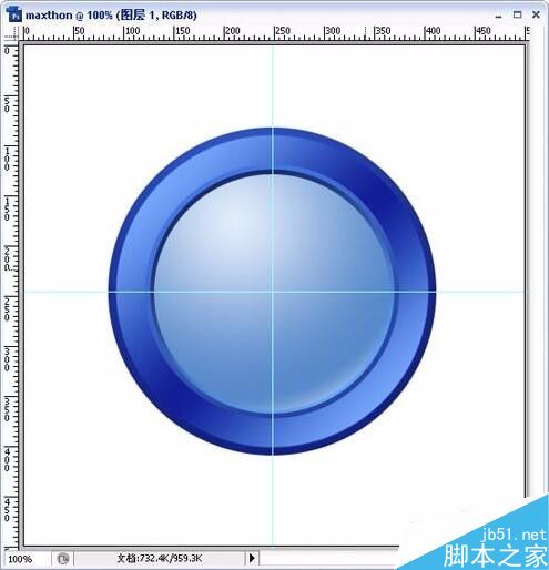ps教程：绘制蓝色水晶按钮效果图
