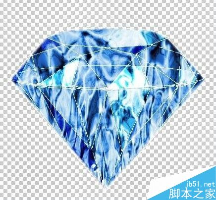 PS绘制金光闪闪的蓝色水晶钻石