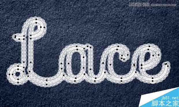 Photoshop制作蕾丝风格的花边艺术字