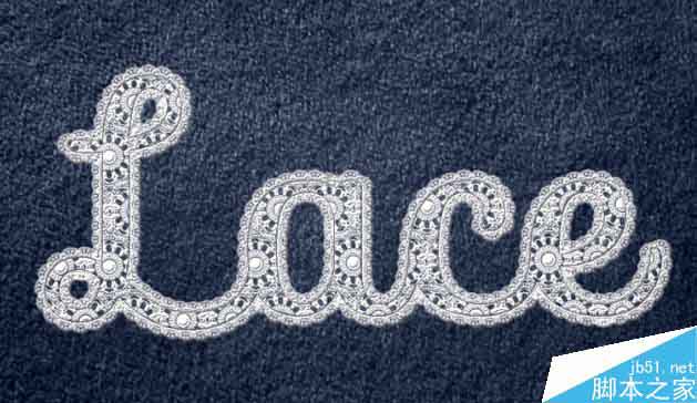 Photoshop制作蕾丝风格的花边艺术字