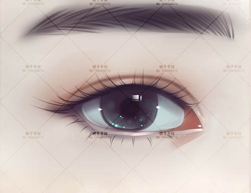 Photoshop结合SAI绘制唯美的眼睛手绘效果”