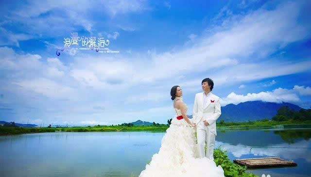 Photoshop婚纱外景图片修图秒变小清新 