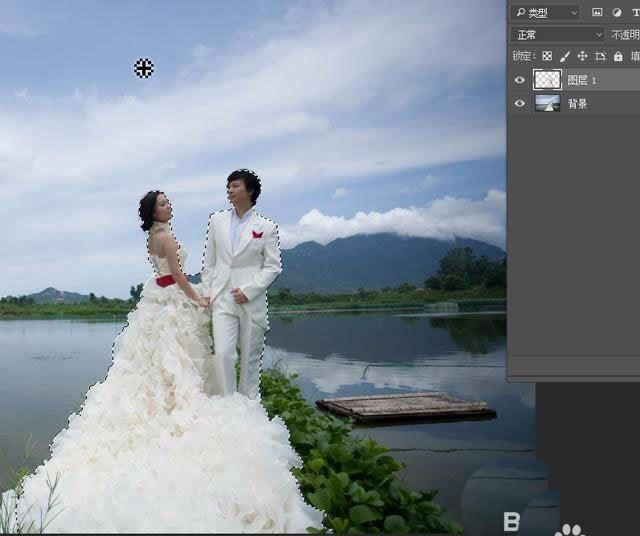 Photoshop婚纱外景图片修图秒变小清新 