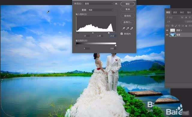 Photoshop婚纱外景图片修图秒变小清新 