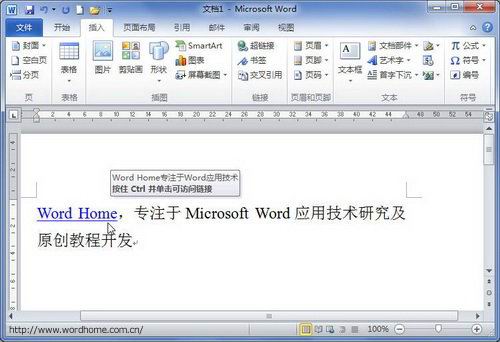Word2010中实现鼠标指向自动显示提示文字的两种方法