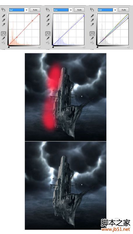 Photoshop合成死海幽灵鬼船