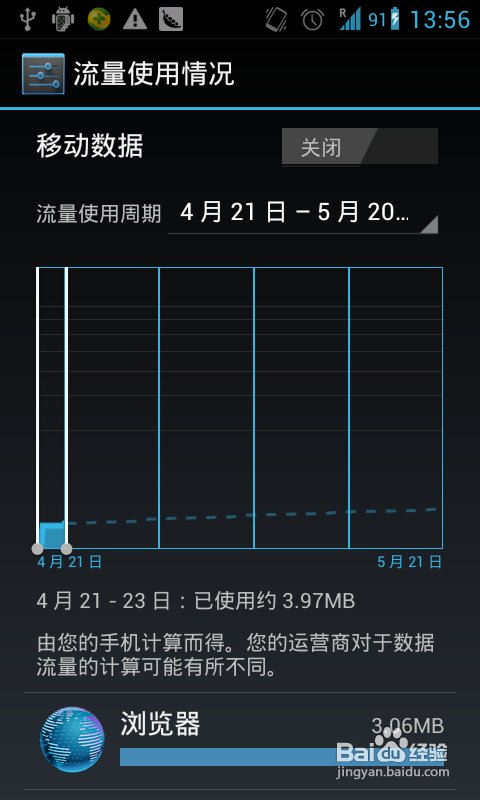 教你关闭android的“流量使用警告”提醒