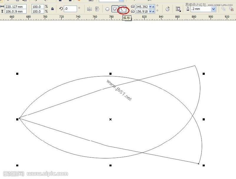 CorelDRAW(CDR)使用圆形工具简单绘制小鱼图文教程