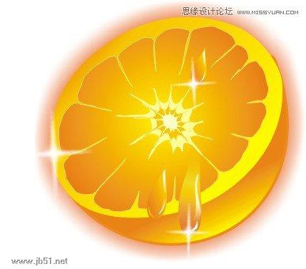 coreldraw(cdr)设计绘制质感的橙子和冰块实例教程