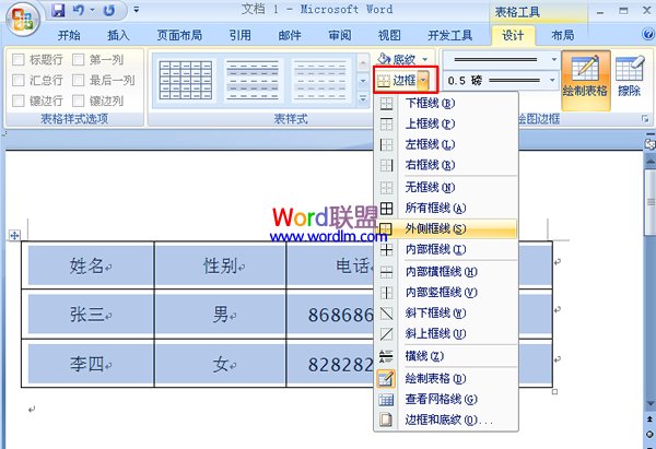 选择你需要制作成双线的区域