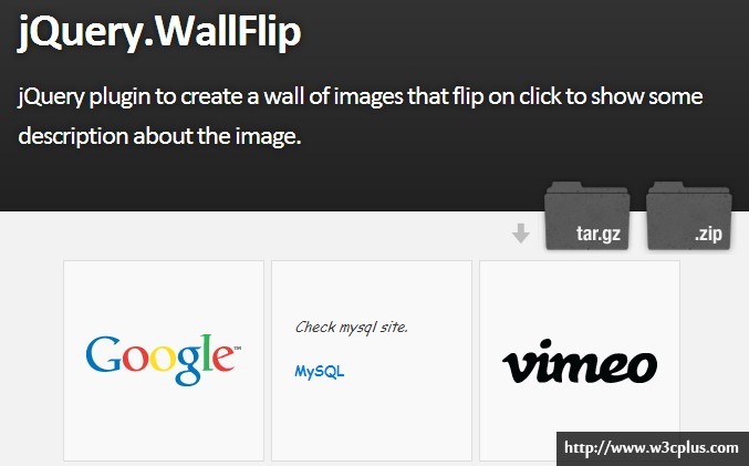 jQuery.WallFlip