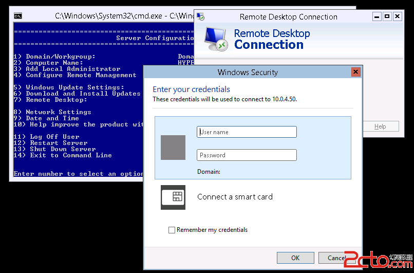 在Windows 2012下面启用MSTSC客户端的方法”