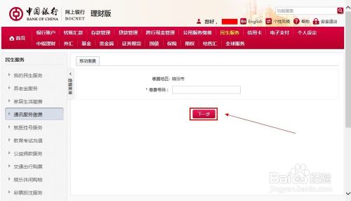 中国银行网上银行怎么交话费