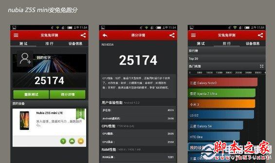 努比亚Z5s mini安兔兔跑分成绩