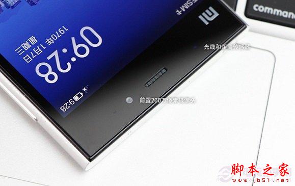 图为小米3联通版正面顶部图片