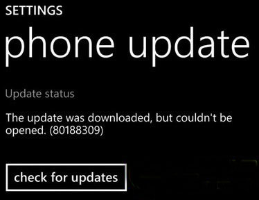 wp8.1更新80188309错误代码解决方法1