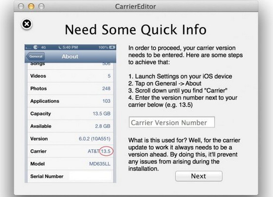 CarrierEditor for mac V1.0.6 苹果电脑版