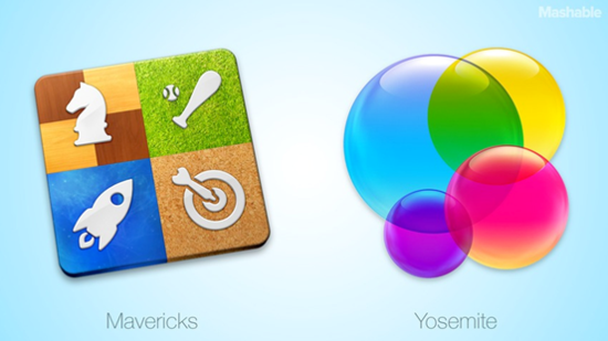 OS X Mavericks对比Yosemite