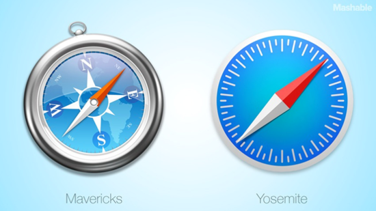 OS X Mavericks对比Yosemite