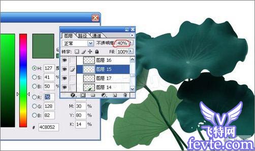 Photoshop鼠绘教程：绘制一副水墨映日荷花图