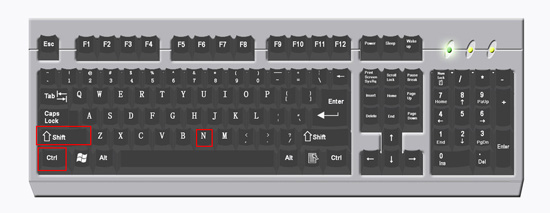 win7新建文件夹的快捷键Ctrl+shift+N