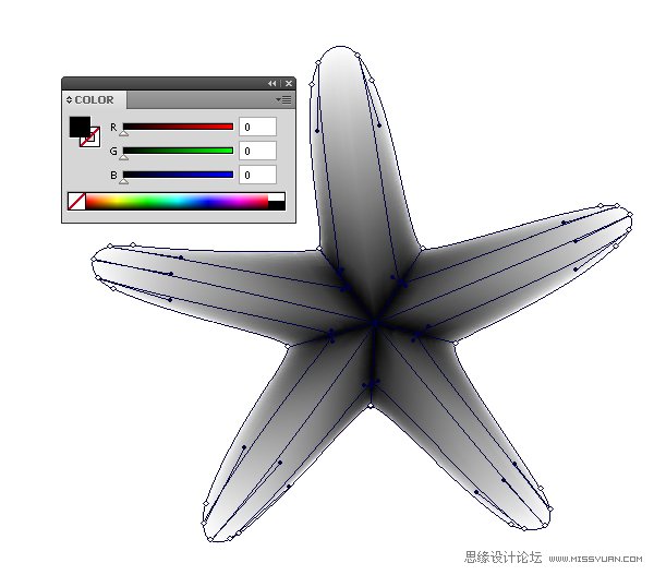 Illustrator绘制立体真实的海星教程,PS教程,思缘教程网