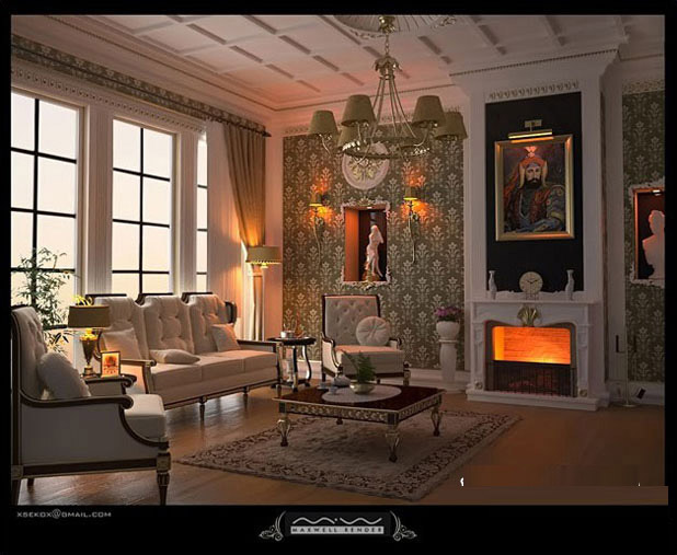 3DSMAX制作欧式新古典客厅效果图