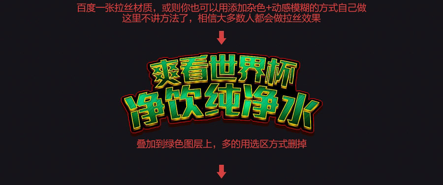 PS制作冲击力极强的世界杯横幅文字效果