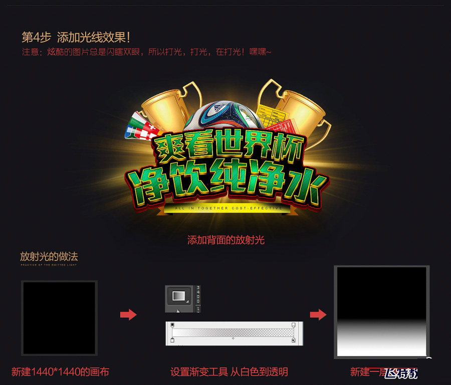 PS制作冲击力极强的世界杯横幅文字效果